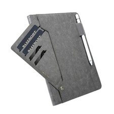 Leather Card Slots Case w/Pen Holder GRAY For iPad Pro 11'' 2018/2020/Air 4
