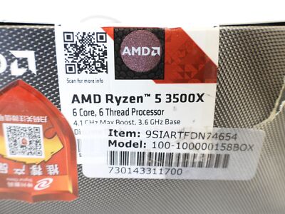 AMD RYZEN 5 3500X 6-Core 3.6 GHz Socket AM4 65W Desktop Processor