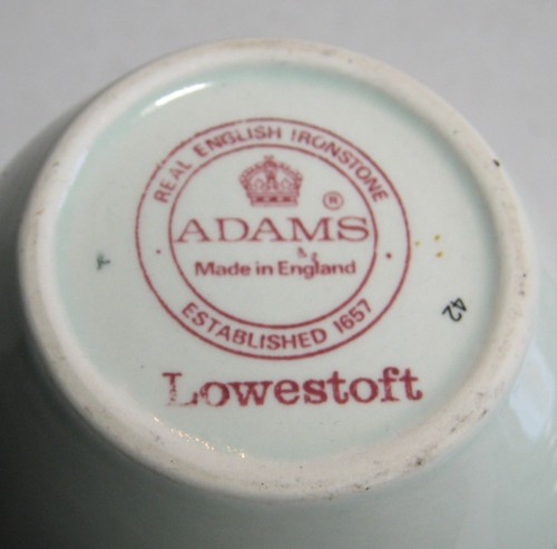 Adams Lowestoft Creamer & 6" Plate Made in England English Ironstone Calyx - Picture 6 of 7