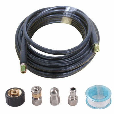 #ad 15M High Sewer Jetter Kit Pressure Washer Drain Cleaner Hose Rotating Nozzle $110.77