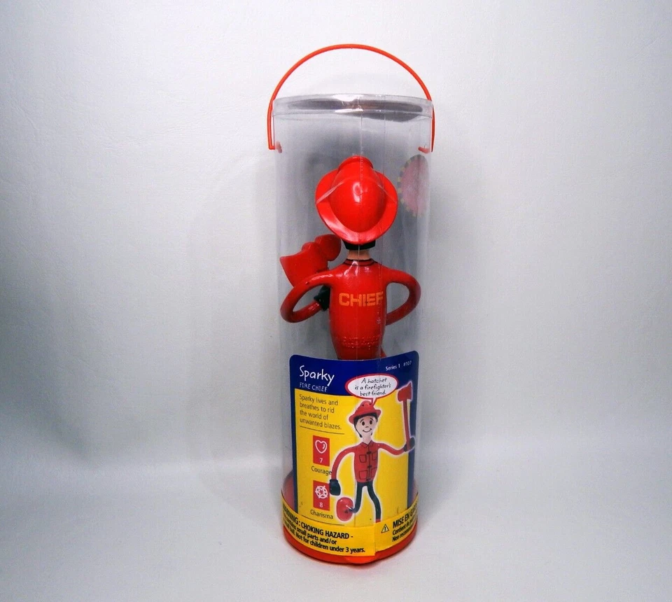 Bendos Sparky Fire Chief Toy Action Figure Series 1 #107 Kid Galaxy NIB - Image 3 of 4