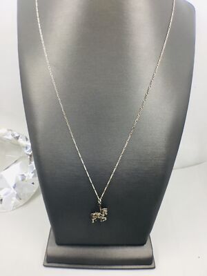 925 Silber 24'' Kette mit Karussell Pferd Charm Anhänger Halskette