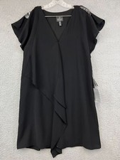 NWT Adrianna Papell Women's Cold Shoulder Dress Black Size 6