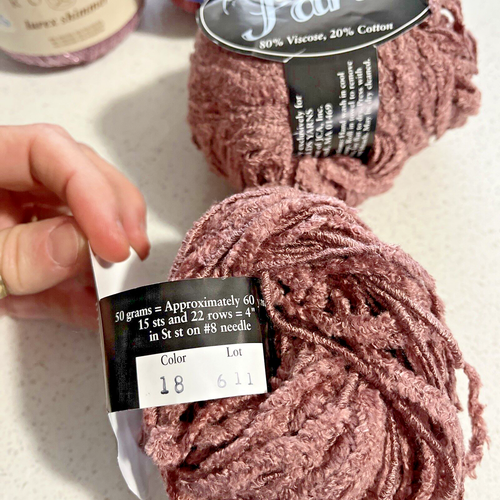 Garn Konvolut 5 Knäuel Neu Chenille Wildleder Schimmer Fransenband Rosatöne - Bild 8 von 22