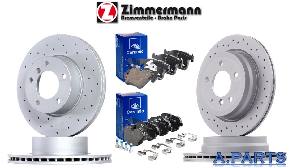 ZIMMERMANN ATE CERAMIC BREMSENSATZ 348 345 mm VORNE HINTEN BMW 5er 7er F10 F01 - Bild 1 von 1