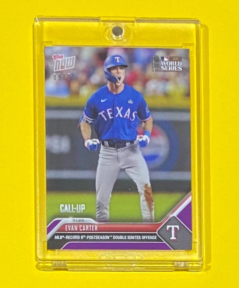 2023 MLB Topps Now Evan Carter Call-Up PURPLE PARALLEL /25 SSP