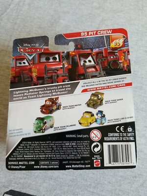 TEAM 95 LUIGI GUIDO ルイジ　グイド カーズ ミニカー DISNEY PIXAR CARS RACE TEAM LUIGI GUIDO HEADSETS 95 PIT CREW