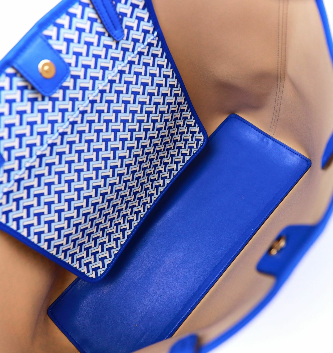 Tory Burch Tile T Link Women's Tote Bag - Blue for sale