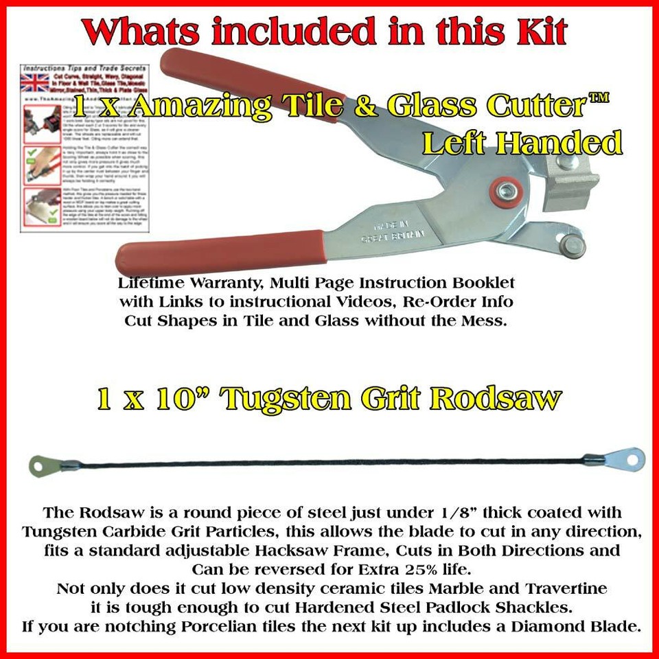 Amazing Tile And Glass Cutter LH RodSaw Wall Floor Stained Mosaic