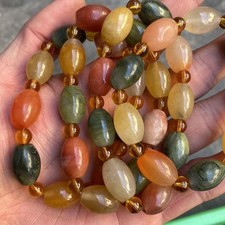 Natural Color Jade Ellipse Bead Handstring Bracelet Cuff Accessorie Gift 1X