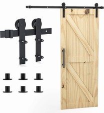 Signstek 6.6FT/200CM Sliding Barn Door Kit Wooden Sliding Door Wardrobe Track