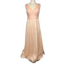 BHLDN x Anthropologie Corsa Peach/Pink Chiffon Bridesmaid Dress Size US Small