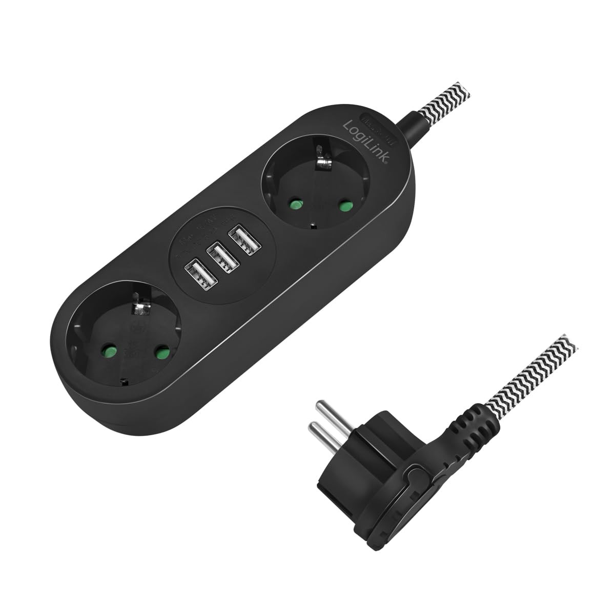 `LogiLink Steckdosenleiste 2-fach,2xCEE 7/3+3xUSB-A` ACC NUOVO