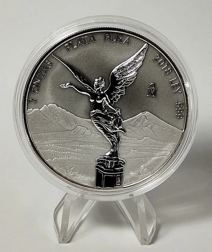 2018 Mexico 2 oz Silver Libertad Reverse Proof .999 fine silver