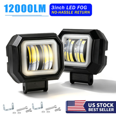 2Pcs 3'' 100W Cree LED Cube Work Light Bar Spot Pods Driving Fog Off Road ATV 4WD
