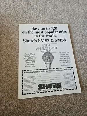 TPBBK79 MAGAZINE ADVERT 11X8'' SHURE - SM57 & SM58 