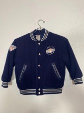 VTG Y2K Disney Store Tigger Varsity Blue Embordiered Jacket Toddlers Boys XS