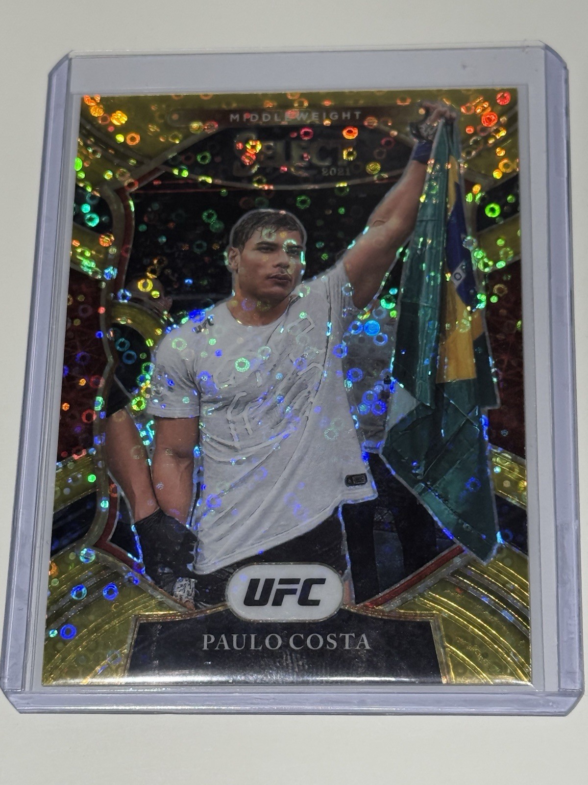 2021 Panini Select UFC Concourse Gold Disco Prizm /10 Paulo Costa #69