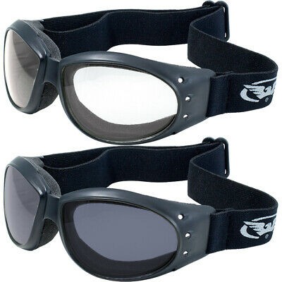 Global Vision Eliminator Motorcycle Goggles Anti Fog 2 Pair Clear and Smoke
