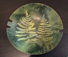 Pressed Flower/Leaves Copper Ashtray 6" MCM