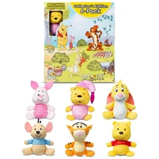 Micro Teenies Winnie The Pooh and Pals 6 Pack - Miniature Plush Figure, Suffe...