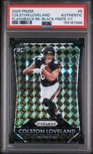 2025 Prizm Football Colston Loveland RC Flashback Black Finite 1/1 BEARS