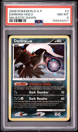 Pokemon Darkrai Holo Majestic Dawn 3/100 PSA 8