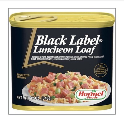 Black Label Luncheon Loaf  Hormel foods 340g x 12cans  (lot of 12)