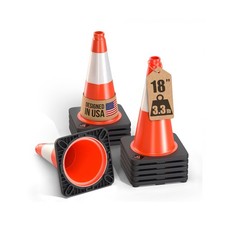 GECCO   10 Pack 18 Inch 3.3 Lb Small Orange Traffic Cones Set  Safety C