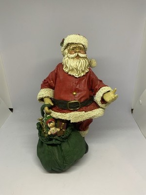 Vintage Hurt Adler Fabric Cloth Mache Santa With Toy Bag 