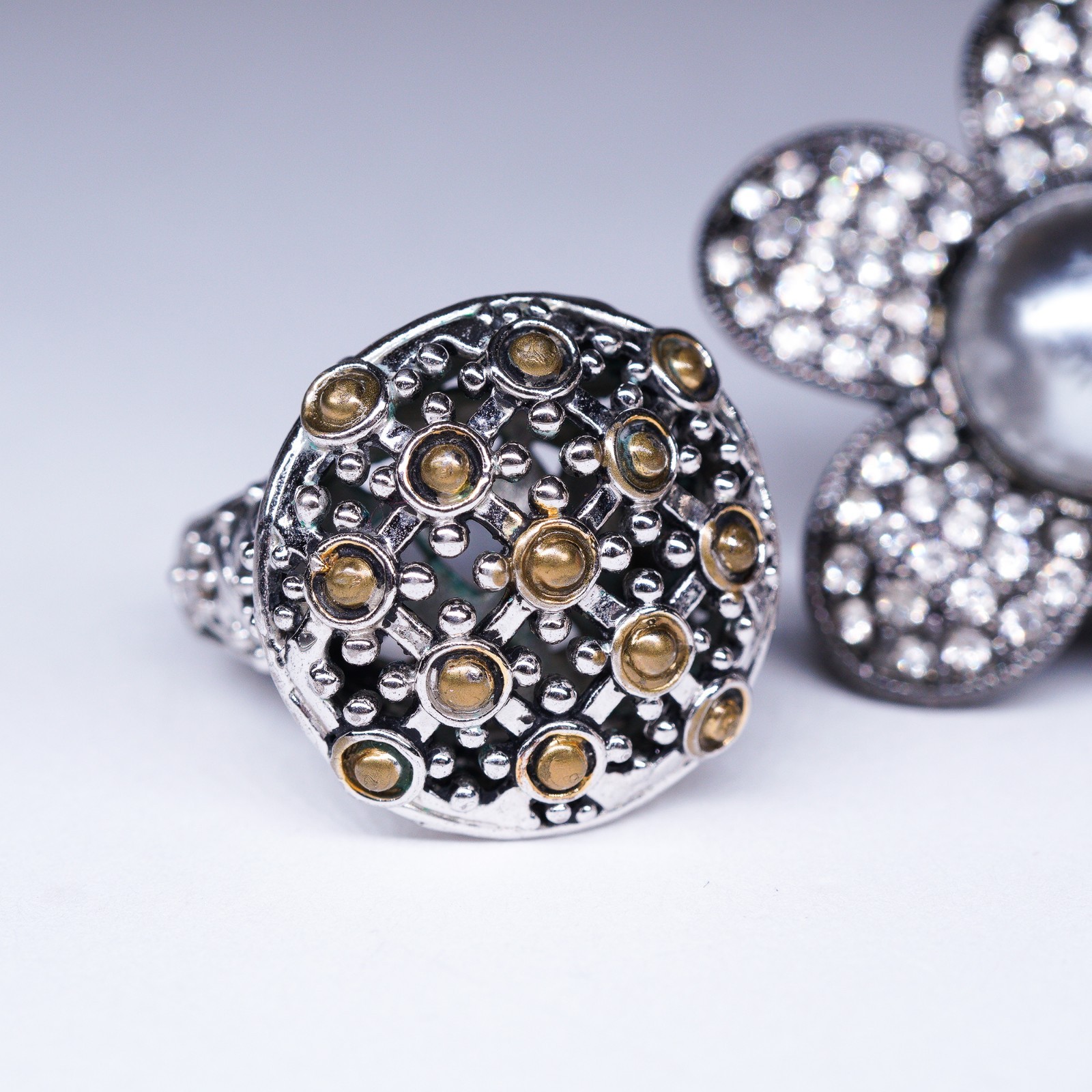 3 large statement rings with rhinestone Pave y2k … - image 11