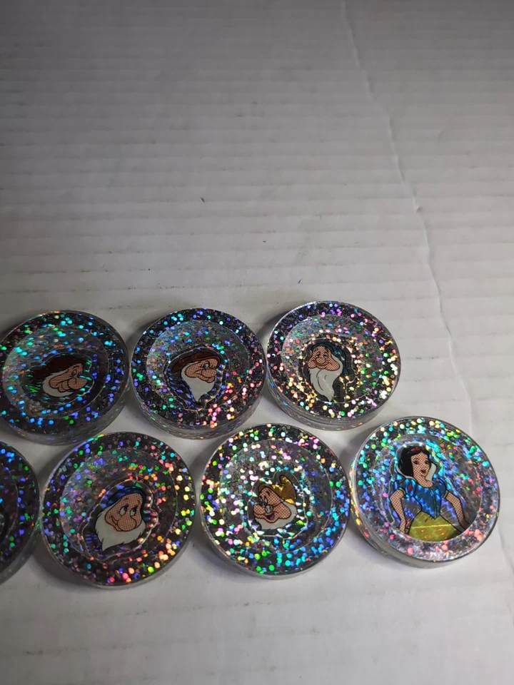 Pogs Pog 白雪公主和七个矮人 Slammer 批量 厚塑料 批量 8 件 — 第 4/4 张图片