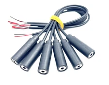 daier 6Pcs 2.5mm Female Jack to Bare Wire Open End TRS 3 Pole Stereo 2.5mm... 