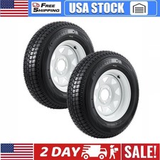 St20575d15 Trailer Tire And Wheel 5 Lug 4.5 White Modular Wheel 15 Rims Tires