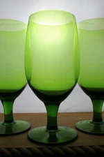 Fortessa Gala Olive Green Water Goblet Glass (es) 6 3/4 " Height 15 oz