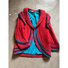 Vintage Bob Mackie Multi-Colored Quilt Suede Jacket