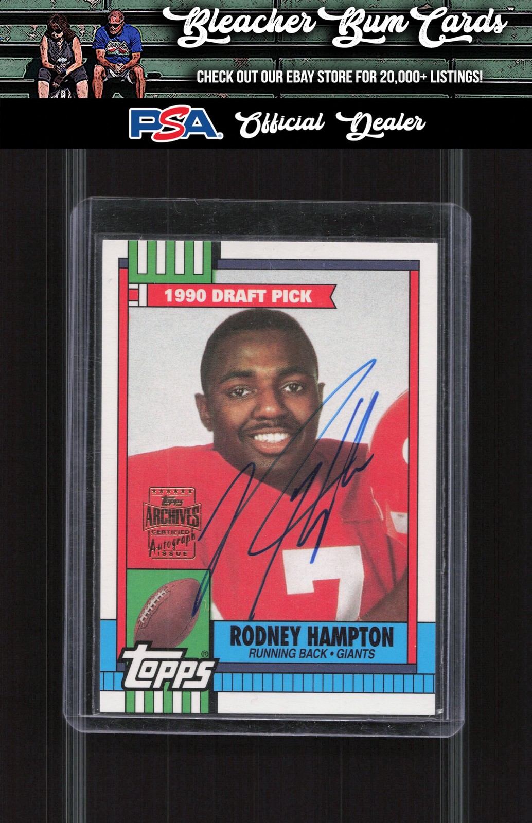 2001 Topps Archives AA-RH Rodney Hampton Rookie Reprint Autographs Auto