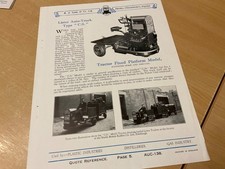 1930’S R A LISTER AUTO-TRUCK TYPE  C.S.FIXED PLATFORM MODEL SPECIFICATION SHEET