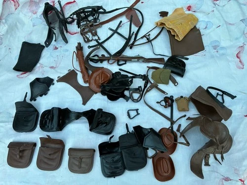 Lot of 1960's Marx Johnny West Geronimo Sam Cobra Figure Accessories