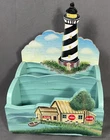 Vintage Coca-Cola Wood Desk Organizer Holder Lighthouse