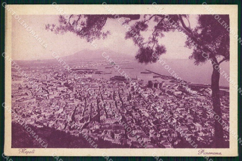 Napoli Città Veduta Generale Vesuvio cartolina MX8131