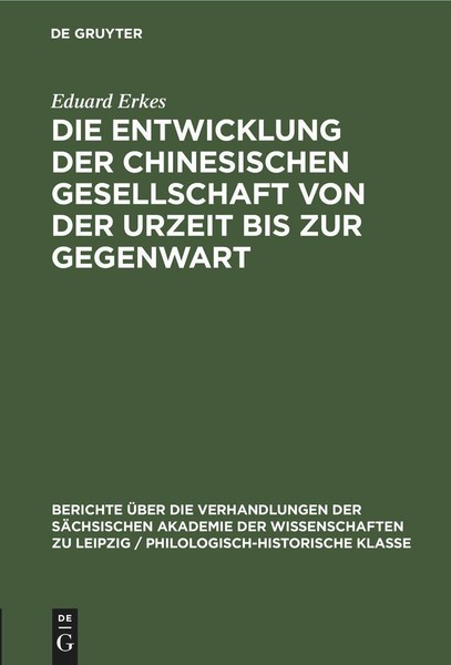 Die Entwicklung Der Chinesischen Gesellschaft Von Der Urzeit Bis Zur Gegenwart E-image