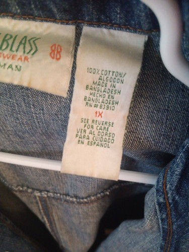 vtg 90s BILL BLASS Denim Barn Jacket Chore Utility Jacket Button-Up size Xlwoman - Picture 4 of 4