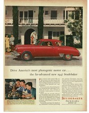 1947 Studebaker Commander Regal De Luxe Red 2-door Coupe Vintage Print Ad