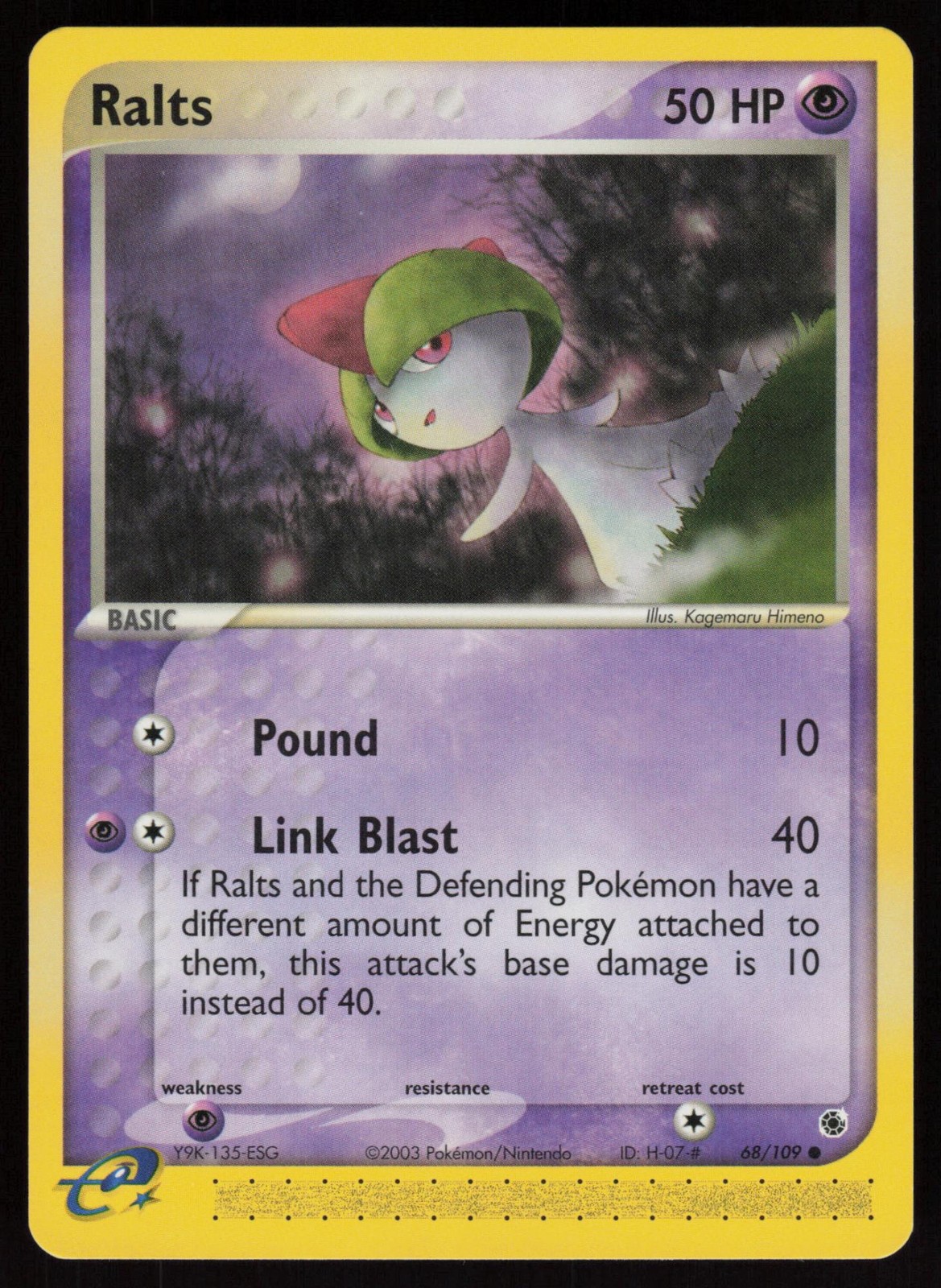 RALTS 68/109 COMMON RUBY & SAPPHIRE POKEMON NM/M