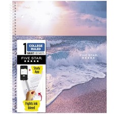 Five Star Spiral Notebook Study App, 1 Subject, College Ruled, 8-1/2" x 11", 8