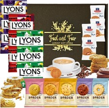 Luxury Coffee Gift &ndash; Lyons Coffee, Biscuits & Stroopwafels in Black Gift Box