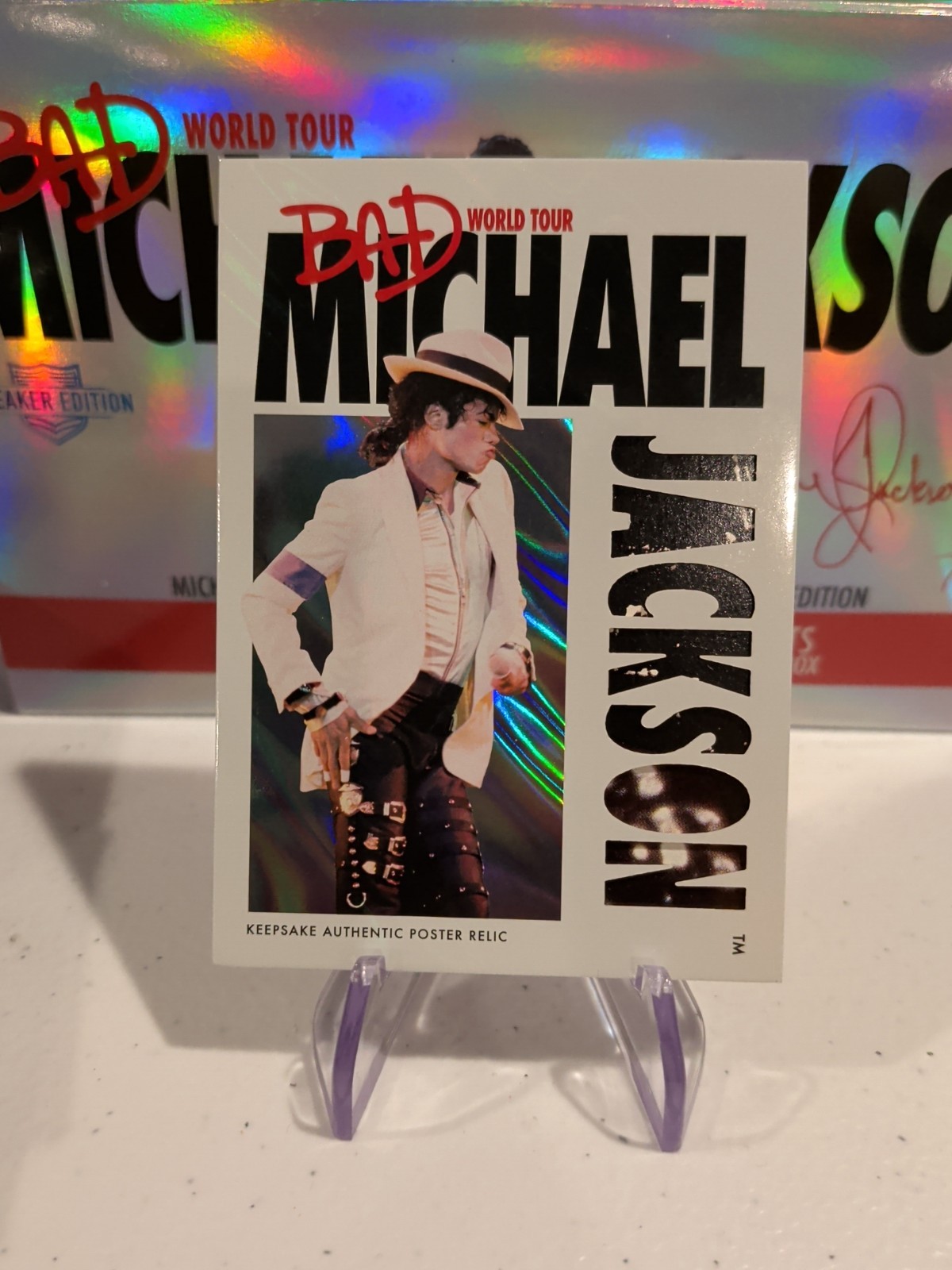 Keepsake Michael Jackson Tour Poster Relic Card /15 RARE CASE HIT