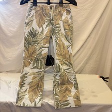 Vintage Y2K Lucky Brand Pants 4/27 Cargo Capri FloralWide Leg Camo Leaf Military