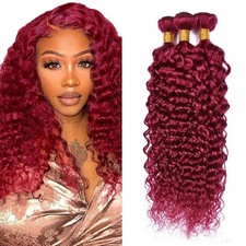 Red Bundles Human Hair 99j Water Wave 20 22 24 Inch Unprocessed Brazilian Remy